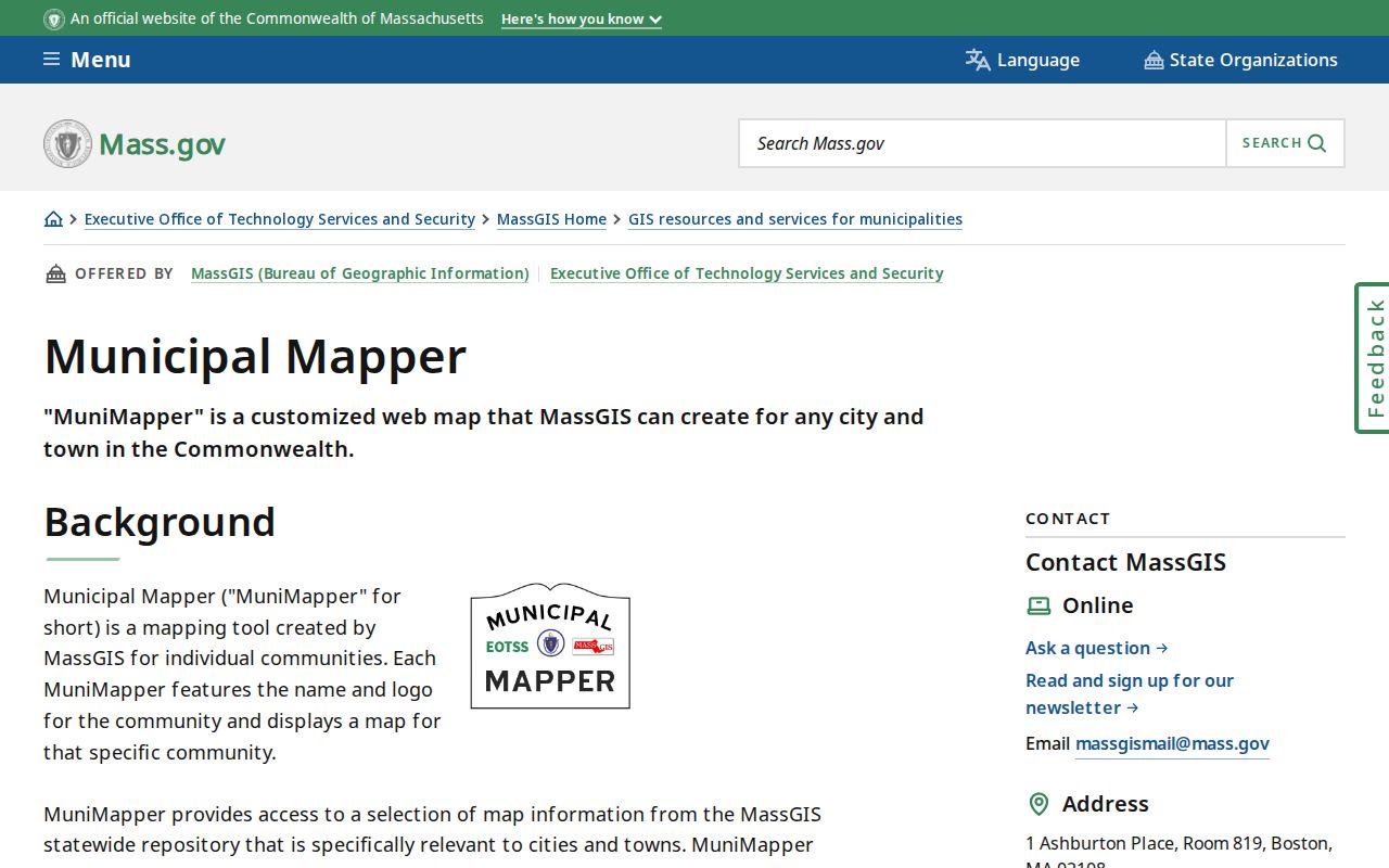Brockton neighbors MassGIS MuniMapper abutter identification reference
